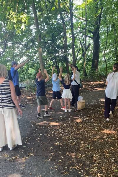 Beginn der bungen im direkt angrenzenden Wald